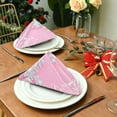 thumbnail image 3 of GZHJMY Soft Reusable Satin Table Decorative Napkins,20x20InX6 PCSPink Christmas Snowflake,Family Dinner Wedding Banquet, Cocktail Party, Kitchen,Birthday Party, 3 of 7