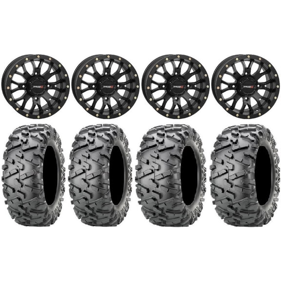 System 3 ST-3 Black 14" Wheels 28" BigHorn 2.0 Tires Sportsman 550 850 1000