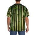 thumbnail image 3 of Pofeuu Green Bamboo Fence1 Print Mens Casual Short Sleeve Shirts Beach Summer Spread Collar Pocket Tops Men's Casual Short-sleeved Shirt-XX-Large, 3 of 5