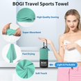 thumbnail image 4 of Toalla BOGI de microfibra deportiva para viajes, 40 x 81 cm, 2 unidades, color menta, 4 of 9