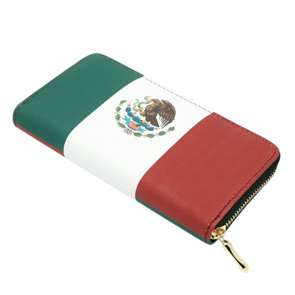 Premium World Country Flag City Print PU Leather Zip Around Wallet