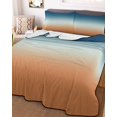 thumbnail image 3 of Quilts Twin Size Bedding Set, Orange Blue Ombre Lightweight Quilted Comforter, Contemporary Abstract Gradient Soft Reversible Bedspread Coverlet with Pillow Covers for All Season, 68" x 86", 3 of 7