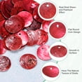 thumbnail image 2 of Uxcell 80-Pack Conchas Planas Naturales Redondas, Cuentas de Moneda Redonda Plana de 15 mm con Agujero, Concha de Madreperla para Joyería [Vino Rojo], 2 of 7
