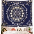 thumbnail image 2 of White Bohemian Tapestry Wall Hanging, Mandala Floral Medallion Hippie Tapestry with Light Brown Aesthetic Wreath Design, Cream Wall Decor Blanket for Bedroom Home Dorm, Small 50脳60 Inches, 2 of 7