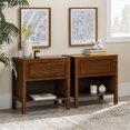 thumbnail image 2 of Walker Edison Chelsea Classic 2-Piece Solid Wood Open Cubby 1-Drawer Nightstand Set, 2 Pack, Walnut, 2 of 2