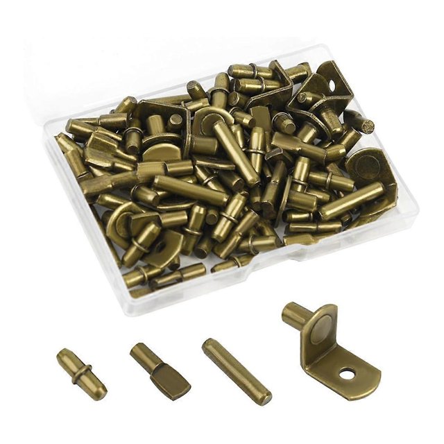 100Pcs Shelf Pegs for Shelves, 4 Styles Shelf Pins Kitchen Cabinet Shelf Pegs,Shelf Holders Pegs, Bookshelf Pegs