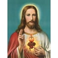 thumbnail image 2 of Anonymous 14x18 White Modern Wood Framed Museum Art Print Titled - HL. HERZ JESU, 2 of 4