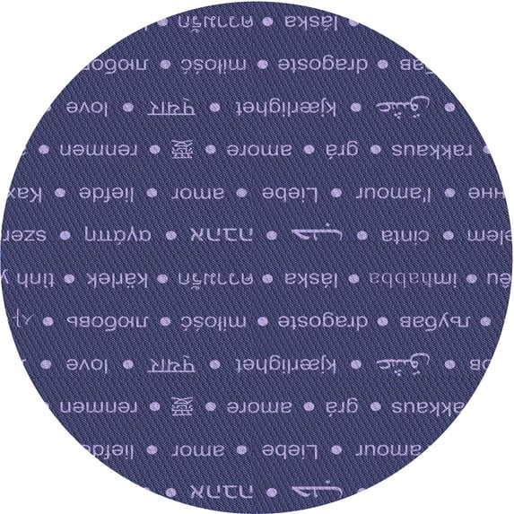 Ahgly Company Indoor Round Patterned Blue Whale Blue Area Rugs, 3' Round