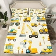 thumbnail image 2 of Manfei Yellow Tractor Bed Sheets Twin, Cartoon Vehicle Twin Sheet Sets, Construction Truck Bedding Sets Twin Size, Ultra Soft Bedroom Decor, 3pcs, 2 of 7
