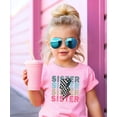 thumbnail image 3 of Trendy Sister Shirt for Girls Checkered Lightning Bolt Graphic T-Shirt Pink Shirt 12 Months, 3 of 5