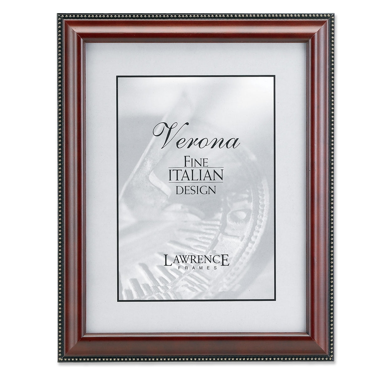 Lawrence Frames Walnut & Gold Beaded 4"x6" Wood Tabletop Picture Frame