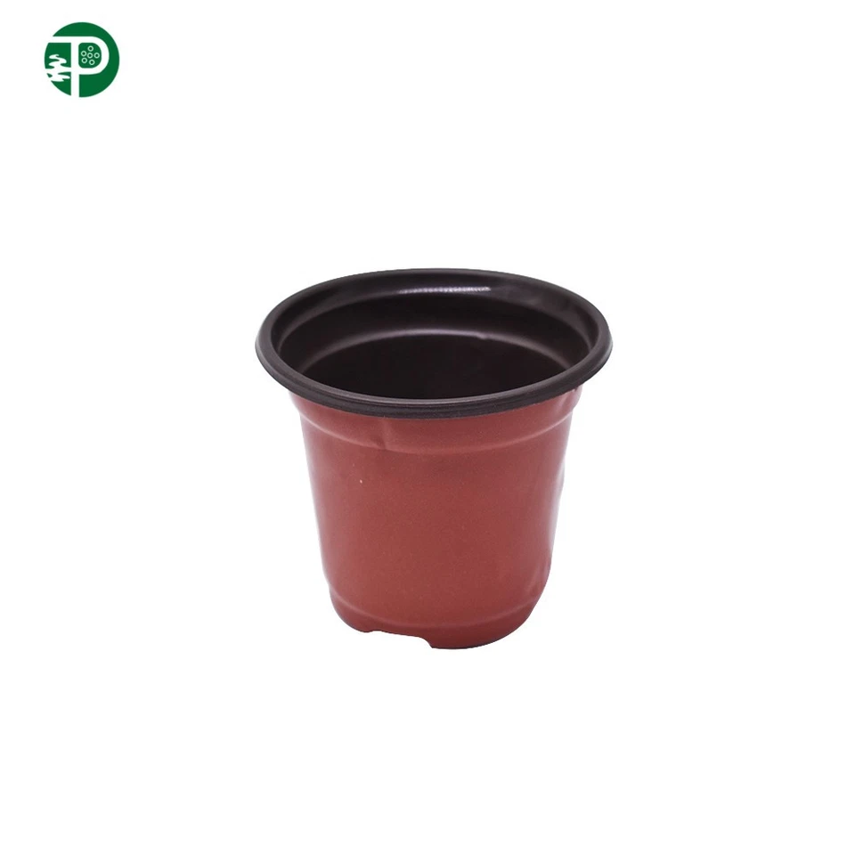PURELY- 9×8×6Cm Multi Purpose Red Garden Nursery Pot Plastic Plant Flower Pots 100 Pack