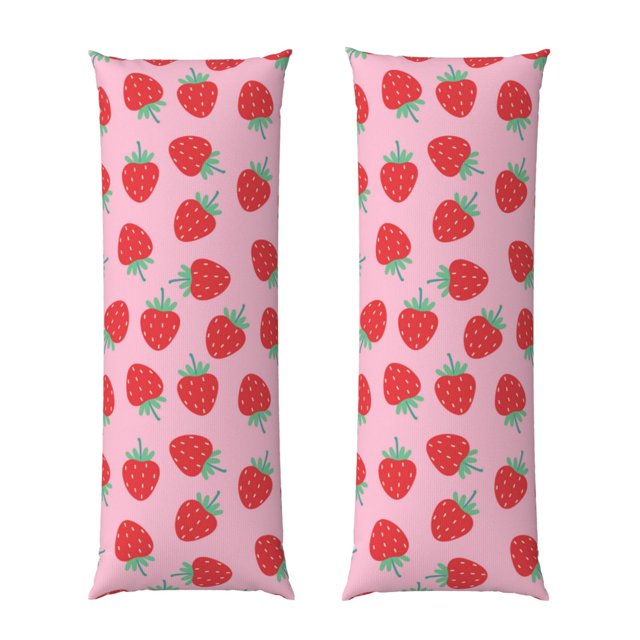 Balery Hand Drawn Strawberry Funda Protectora para Almohada Corporal de Algodón Hipoalergénico con Cierre(55 x 21 pulgadas), Almohadas No Incluidas