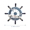 thumbnail image 6 of TINKSKY Wooden 23cm Beach Boat Ship Steering Wheel Fishing Net Home Wall Decoration (Blue), 6 of 6