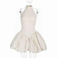 thumbnail image 3 of Sleeveless Dress with Bubble Skirt Detail (S, Beige), 3 of 5