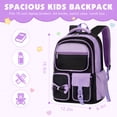 thumbnail image 2 of DAKIMOE School Backpack for Teens Cute Girlish Middle High School Bookbag Large Capacity Lightweight Waterproof Daypack for College Students, Black and Purple, 2 of 7