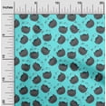 thumbnail image 1 of oneOone Polyester Lycra Aqua Blue Fabric Cat Face Animal Craft Projects Decor Fabric Printed By The Yard 56 Inch Wide, 1 of 1