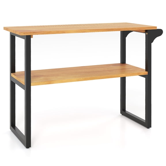 Giantex 2-Tier Bathroom Storage Shelf, Multifunctional Freestanding Storage Organizer