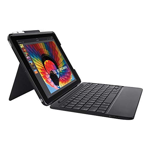 Open Box LOGITECH SLIM COMBO CASE DETACHABLE BACKLIT BLUETOOTH IPAD 5TH 6TH GEN BLACK