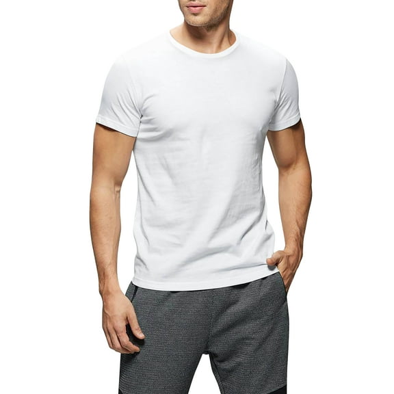 Ma Croix Men's Crew Neck T-Shirts Solid Short Sleeve Tee