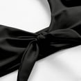 thumbnail image 4 of TOOYOU Women Swimsuit Solid Color Print Split Bathing Suits High Waist Pants Suspender Backless Bikini Swimwear For Summer Black, 4 of 9