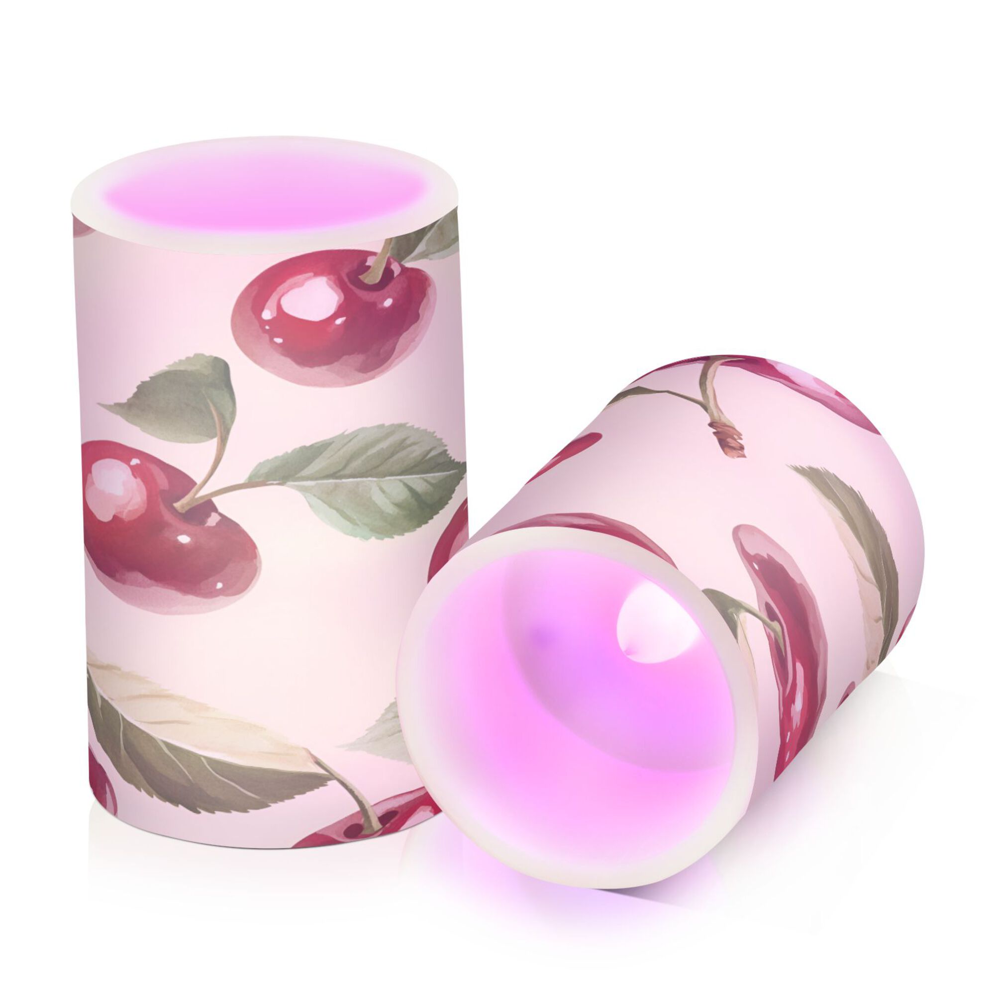 Yayeee Flameless Candles with Remote Flickering Battery Operated Multi Color Changing, Cute Cherry