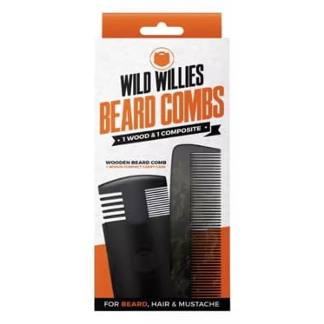 Peine para barba Wild Willies de madera y compuesto, doble acción