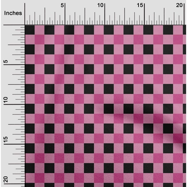 oneOone Cotton Flex Pink Fabric Gingham Check Sewing Craft Projects Fabric Prints By Yard 40 Inches Wide