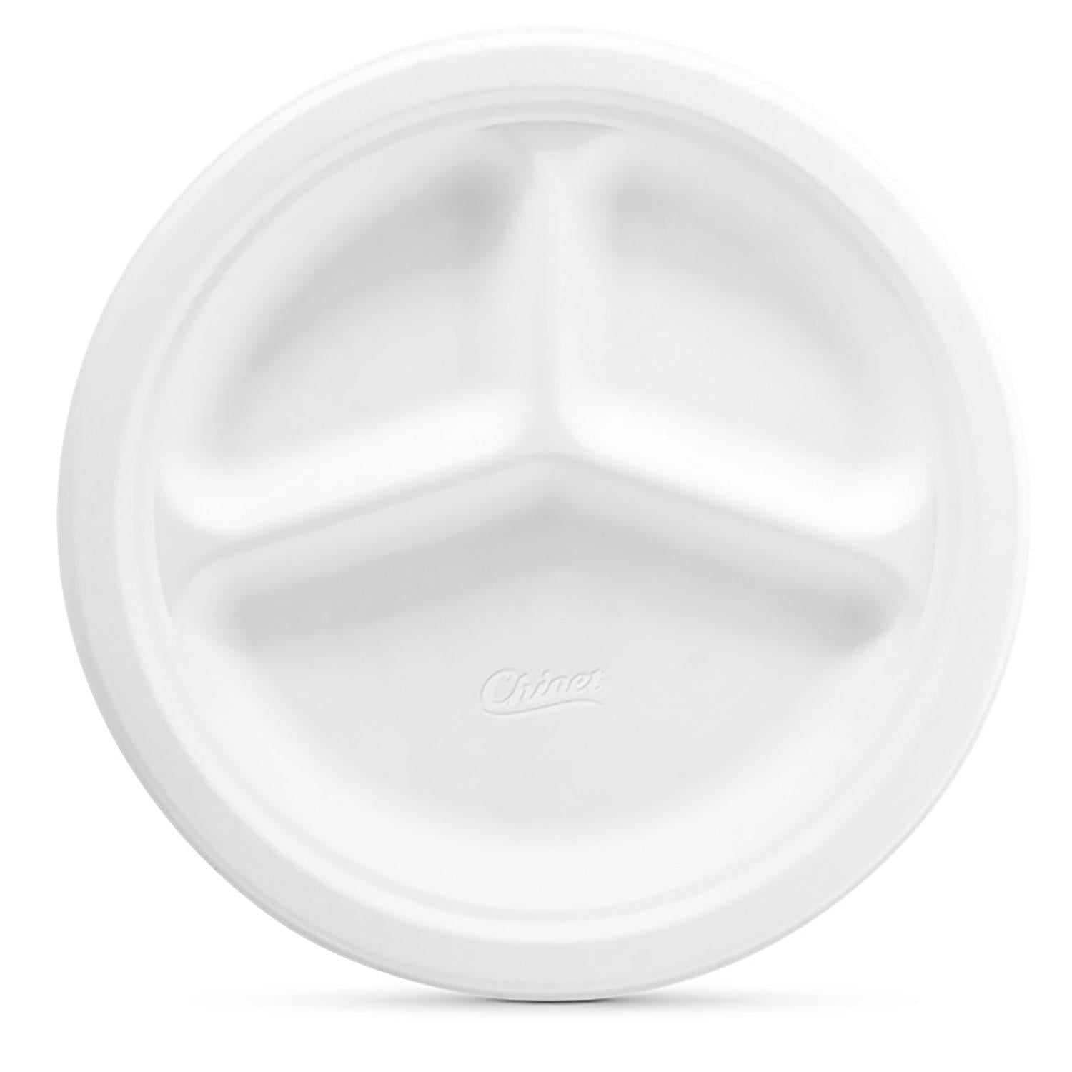 Classic White 103/8" Dinner Compartment Plates (165 ct