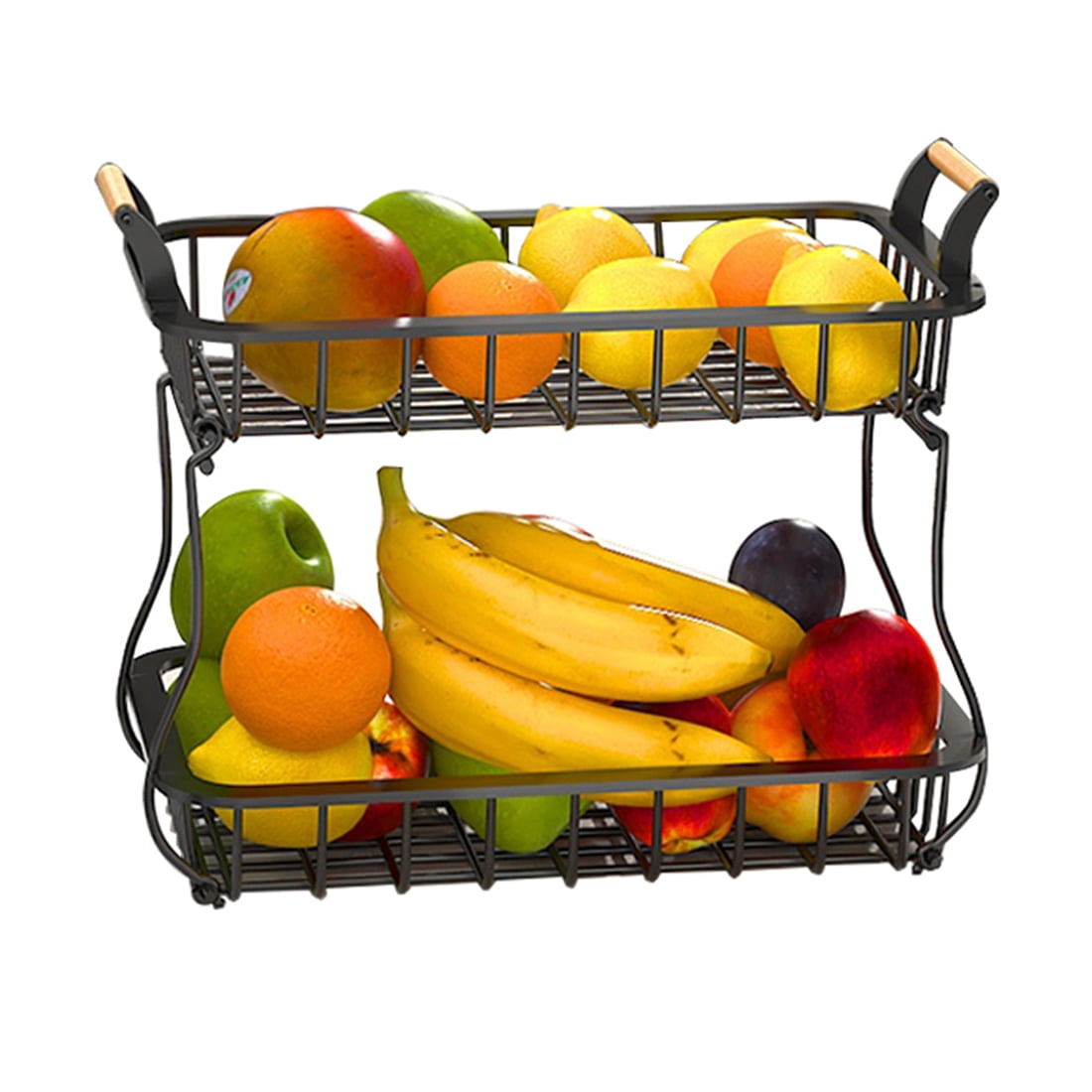 Isyunen 2Tier Countertop Fruit Basket Bowl Storage,Vegetable Fruit Bowl for Kitchen Counter