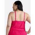 thumbnail image 3 of Time and Tru Women's and Women's Plus One Piece Swim Romper, Sizes XS-3X, 3 of 5