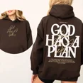 thumbnail image 3 of Christian “God Has a Plan” Hoodie, 2-Sided Graphic Faith Pullover, Unisex Fleece Hoodie for Men & Women, Religious Inspirational Gift, 3 of 5