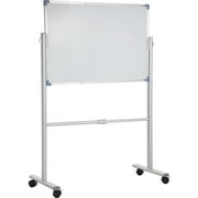 BENTISM Mobile Magnetic Whiteboard Double Sided 360° Rotating Dry Erase Board 24 x 36 Height Adjustable Aluminum Frame White