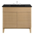 thumbnail image 2 of Modway Render 36" MDF and Particleboard Bathroom Vanity in Oak/Black, 2 of 4