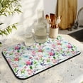 thumbnail image 3 of Washable Rubber Colorful Floral Dish Drying Mats for Kitchen Counter Home Large Coffee Bar Pad Accessories and Decor for Utensils Stemware 19.5''x12'', 3 of 7