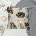 thumbnail image 2 of Qinduosi Hello Vibes Gray Decorative Throw Pillow Covers Set of , Stripes Porch Outdoor Home Decor, Pine Branch Christmas Holiday Farmhouse Cushion Case, 2 of 5