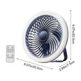 thumbnail image 3 of Remote Control Camping Fan with LED Light, 8 Inch Rechargeable Tent Fan with Aromatherapy, Portable Hanging Desk Fan for Indoor Outdoor (Blue), 3 of 6