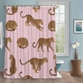 Africa Leopard Animal Shower Curtain for Bathroom, Pink Background ...
