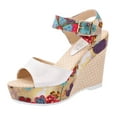 thumbnail image 5 of Mepaouo Espadrille Dressy Wedge Sandals Women's Platform Sandal Casual Summer High Heels White Size 8, 5 of 6