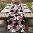 thumbnail image 4 of Pink Grey Abstract Table Runner 70 Inches, Modern Geometric Ombre Artwork Bed Runner Dresser Scarves Tabletop for Indoor Outdoor Parties/Ceremony/Banquet, 13" x 70", 4 of 9