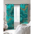 thumbnail image 3 of Turquoise Marble Blackout Curtains, Light Blocking Print Window Curtains, Farmhouse Modern Abstract Aesthetic Thermal Insulated Window Drapes for Living Room Kitchen Cafe 2 Panels, 84"W x 63"L, 3 of 9
