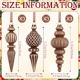 thumbnail image 3 of pdqouc 9 Pcs Neutral Finial Christmas Ornaments Xmas Tree Decor, Vintage Textured Copper Tree Ornaments with Loop, Farmhouse Hanging Baubles, Rustic Decor, for Shatterproof Home Wreath, 3 of 6