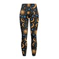 thumbnail image 5 of Renewold Sun Moon Star Gold Blue Yoga Leggings for Women with Pockets Trendy Running Yoga Pants High Waisted Tummy Control Graphic Pants Tights for Cycling Yoga Sports, XL, 5 of 8