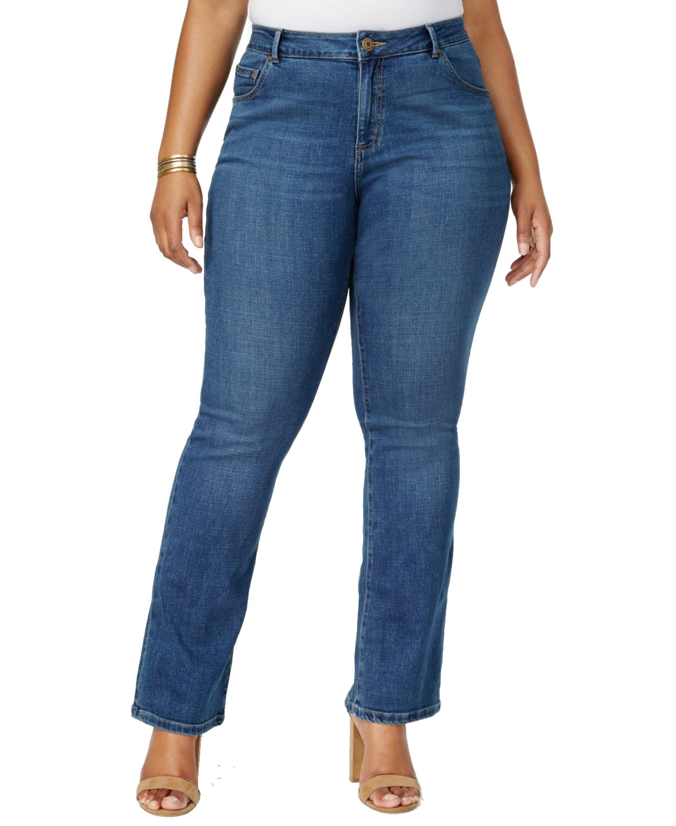 Lee Womens Plus Bootcut Curvy Fit Stretch Jeans - Walmart.com - Walmart.com