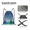 thumbnail image 4 of Xecao Christmas Trees Pattern Sports Drawstring Backpack - String Swim Gym Bag with Wet Proof Pocket for Women&Men-Medium, 4 of 6