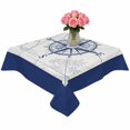 thumbnail image 2 of Blue Compass Nautical Table Cloth Waterproof Tablecloths, Coastal Abstract Art Retro Tablecloth Dining Table Cover for Kitchen Party Tabletop Outdoor, Square Tablecloth 60x60 Inch, 2 of 9