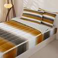 thumbnail image 3 of Homewish Brown Horizontal Stripes Zipper Twin Comforter Sets with Fitted Sheet and 2 Pillowcases,Abstract Modern Zipper Bedding Set,Light Gray Reversible,4pcs, 3 of 8
