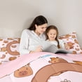 thumbnail image 4 of Erosebridal Kids C Personalized Initial Capybara Bubble Tea Bedding Comforter Set 7 Pieces,Boys Girls Kawaii Funny Food Full Bedding Set,Pink Reversible, 4 of 6