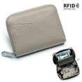 thumbnail image 1 of Monedero de piel auténtica de estilo japonés con múltiples tarjetas, monedero RFID, tarjetero con cremallera, monedero para hombre y mujer, gran capacidad, 1 of 6