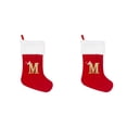 thumbnail image 1 of Billuyoard Regalo de calcetín de Papá Noel de tela roja - Medias festivas para decoración navideña Medias navideñas grandes rojas M Rojo Grande M 2Conjunto, 1 of 6